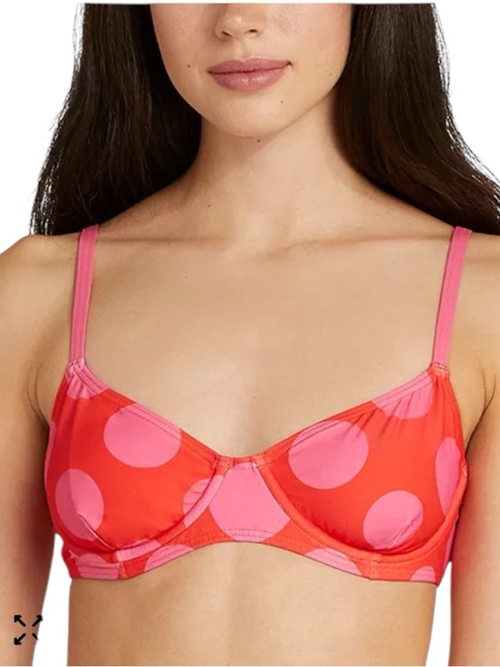 kate spade Other - Kate Spade Flame Scarlett Polka Dot Bikini Top Large NWT Underwire Pink Red